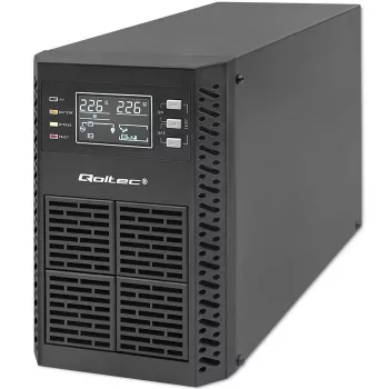 Qoltec USV unterbrechungsfreie Stromversorgung | 1kVA | 1000W | Leistungsfaktor 1,0 | LCD | EPO | USB | Online
