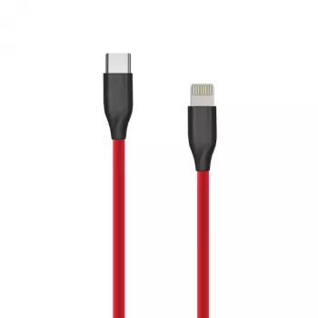 Silicone-Kabel USB Typ C auf Lightning, 2 m (rot)