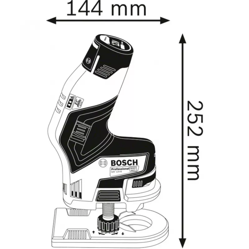Bosch GKF 12V-8 Professional Akku-Kantenfräse, Solo