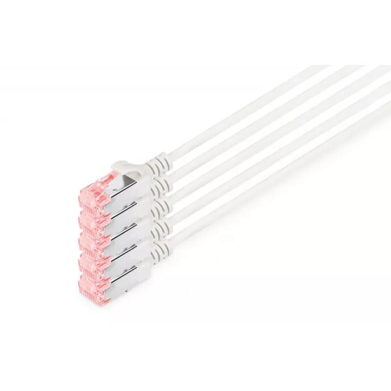 Digitus DK-1624-100S-5 CAT 6 U/FTP Slim Patchkabel, 10 m, grau, 5er-Pack