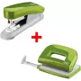 Tacker- und Locher-Set NOVUS E15+ und E210 — Tischtacker mit Zangensetzer, grün