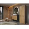 Topeshop NEL 1K DD ANT/ART KP Badezimmer-Standschrank Graphit, Eiche