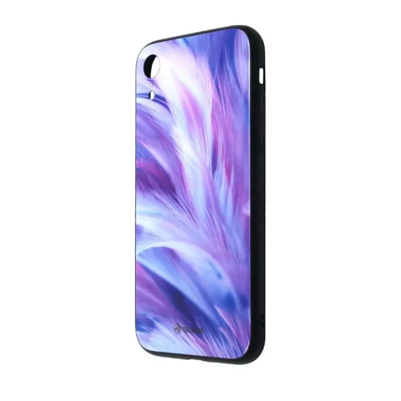 Tellur Cover Glass Print Hülle für iPhone XR, Feder Design, TLL121385