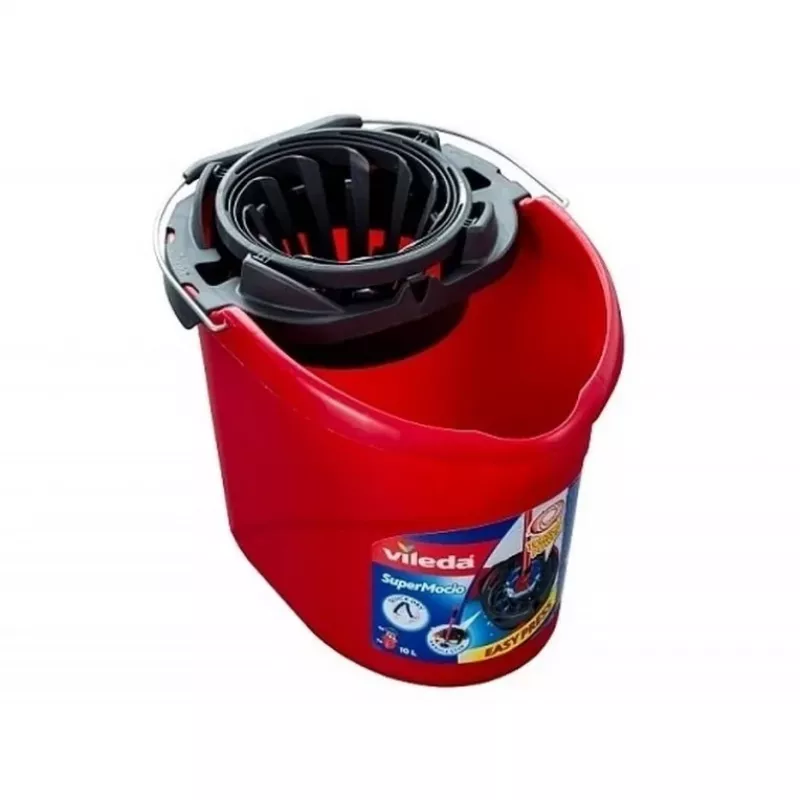Vileda SuperMocio Torsion Power Eimer mit Presse, Rot