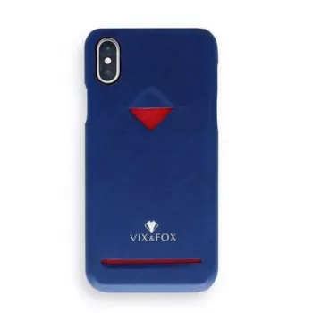 Kartenfach-Rückenschale VixFox für iPhone XSMAX, marineblau, Rückseitenabdeckung mit integriertem Kartenfach