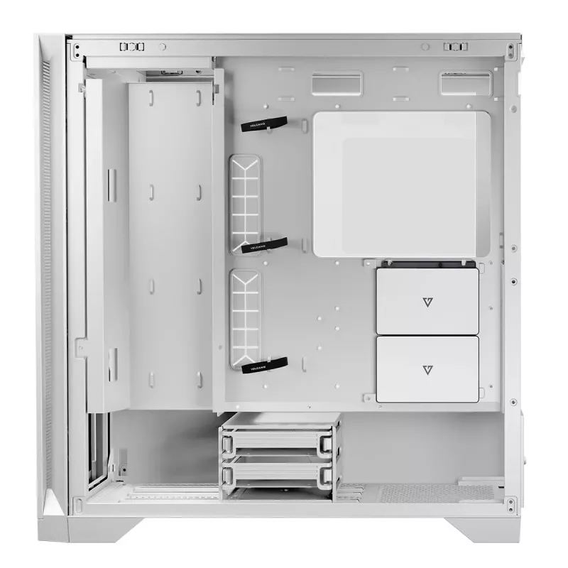 Modecom Volcano Expanse S Midi-Tower-PC-Gehäuse, ATX/Micro-ATX/Mini-ITX, Temperglas, USB-C, Grafikkarte bis 430 mm, Weiß