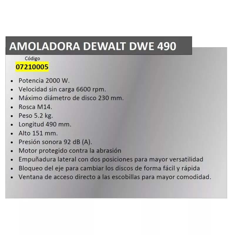 DeWALT DWE490-QS Winkelschleifer, 230 mm, 2000 W