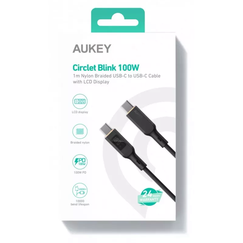 AUKEY CB-MCC102 USB-Kabel 1,8 m USB-C Schwarz 480 Gbit/s