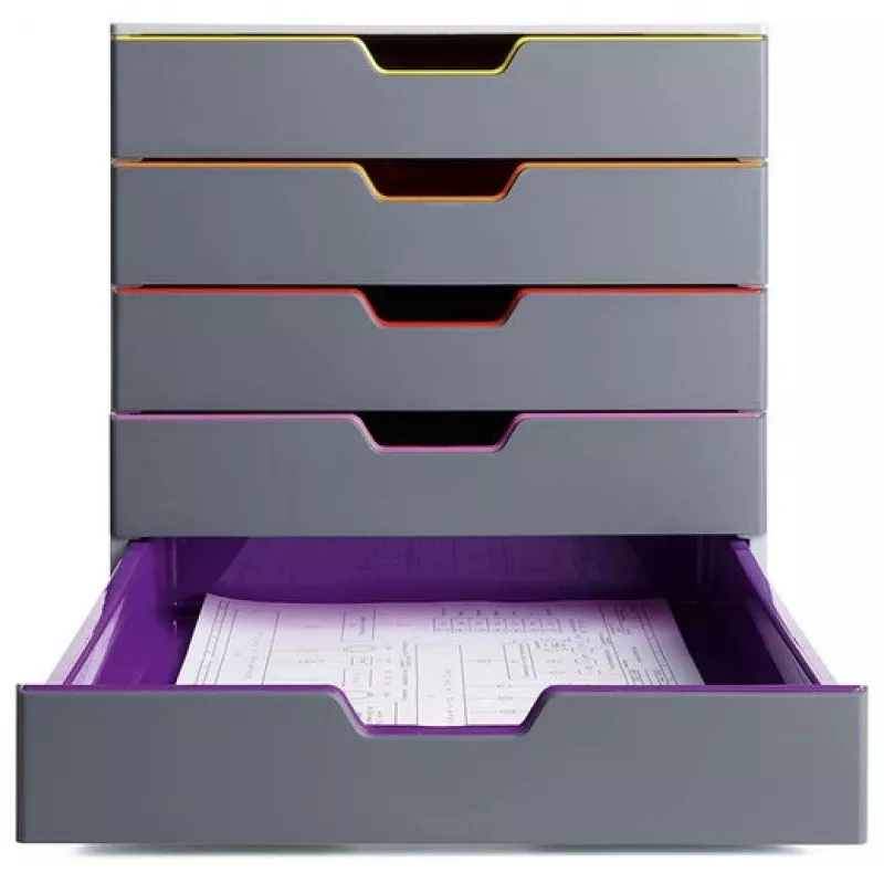 Durable VARICOLOR 5 Schubladenbox, 5 Schubladen, Mehrfarbig