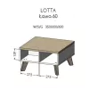 Cama LOTTA 60 Couchtisch Wotan-Eiche/mat schwarz