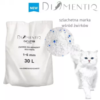 Katzenstreu DIAMENTIQ Neutral klumpende Silikongranulate 30 L — unparfümiert, 1–6 mm