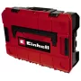 Einhell 4540019 E-Case S-F Systemkoffer mit Rasterschaumstoff, spritzwassergeschützt, Polypropylen, 25 kg Tragelast, Schwarz/Rot
