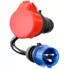 go-e CH-04-31 Adapter für Gemini flex 11 kW, CEE rot 16 A Drehstrom auf CEE blau 16 A, IP55, 0,3 m, Schwarz