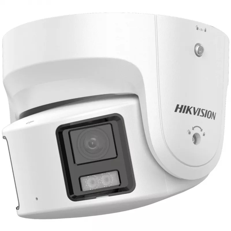 Hikvision DS-2CD2387G2P-LSU/SL (4mm)(C) ColorVu Panorama-Turret-IP-Kamera, 8 MP, 4 mm, 180°, IP67, PoE, Weiß