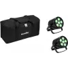 LED-PAR-Scheinwerfer-Set EUROLITE 2x AKKU PAR 6 QCL, batteriebetriebene tragbare Bühnen-Washlights