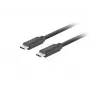 USB-C-auf-USB-C-Kabel LANBERG CA-CMCM-32CU-0010-BK — USB 3.2 Gen 2, 1 m, schwarz, 100 W Ladeleistung, 4K-Video