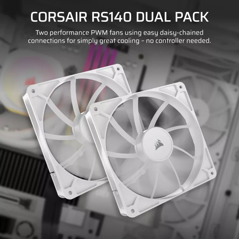 Corsair RS140 Dual Pack Gehäuselüfter, 140 mm, Weiß, CO-9050195-WW