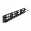 Delock 88195 D-Typ 19" Patchpanel mit 4 Platten 86 x 86 mm, 4 Ports, 2U, Schwarz