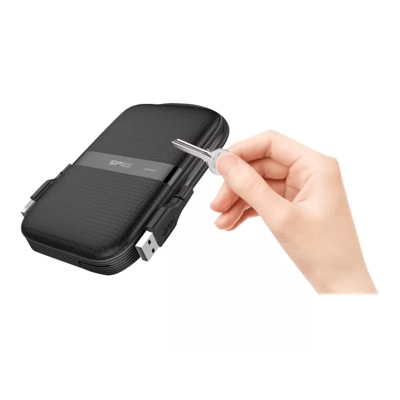 Silicon Power Armor A60 externe HDD, 2 TB, 2,5 Zoll, USB 3.2 Gen 1, Schwarz