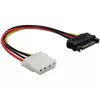Delock 60115 Stromkabel SATA 15-Pin-Stecker auf Molex 4-Pin-Buchse, 0,12 m