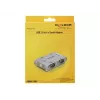 Delock 87414 USB 2.0 auf 4x Seriell RS-232 Adapter, inkl. 1 m Verlängerungskabel, Silber