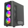 Savio Noctis Glass RGB Cube PC-Gehäuse, ATX/Micro-ATX/Mini-ITX, Front aus Hartglas, RGB-Lüfter, schwarz