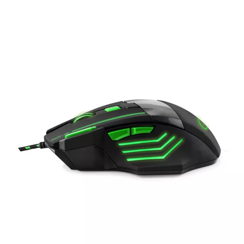 Esperanza EGM201G MX201 Wolf Gaming-Maus, kabelgebunden, 7D, optisch, 2400 DPI, USB, grün