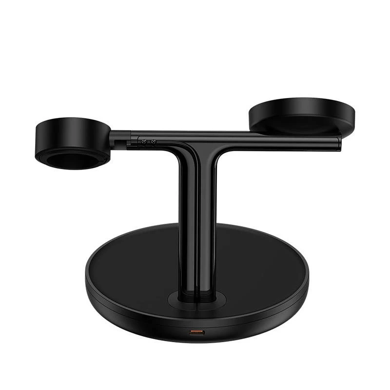 Baseus Swan 3-in-1 magnetischer kabelloser Ladeständer 15 W, Schwarz (inkl. USB-C-Kabel 1 m)