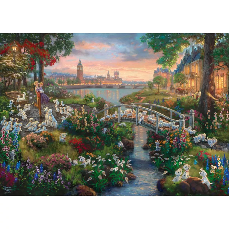 Schmidt Spiele 59489 Thomas Kinkade Studios: Painter of Light - Disney 101 Dalmatiner Puzzle, 1000 Teile, Querformat, ab 12 Jahren
