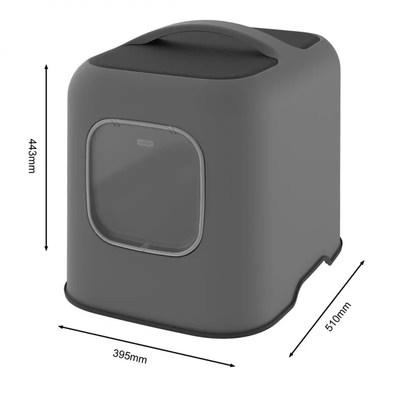 Rotho Biala Katzentoilette, Kunststoff, 51 x 39,5 x 44,3 cm, Anthrazit