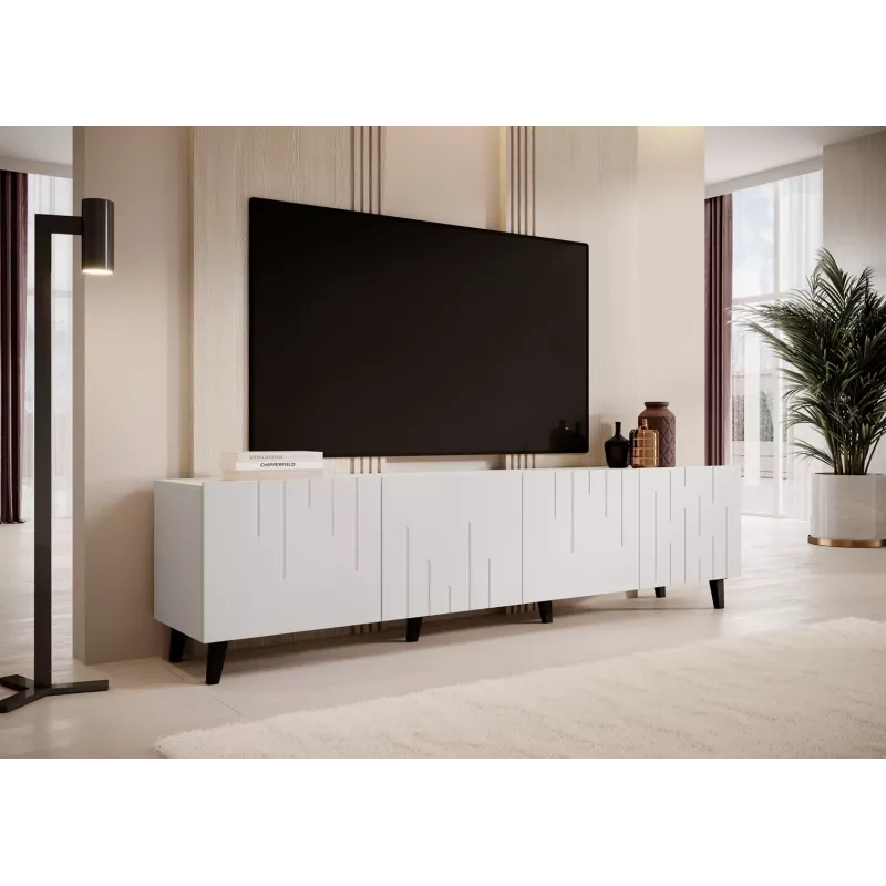 TV-Schrank cama meble BARI 200x42x52 weiß matt — 200×42×52 cm