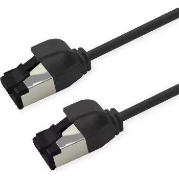 ROLINE S/FTP Patchkabel Cat.8.1, schlank, PoE, schwarz, 0,5m (21.15.3450)
