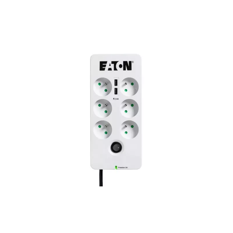 Power Strip Eaton Protection Box 6 Tel@ USB FR
