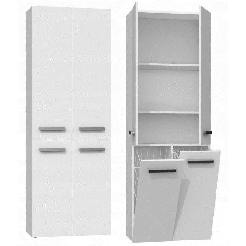 Topeshop NEL 2K DD weißer Badezimmerschrank Weiß