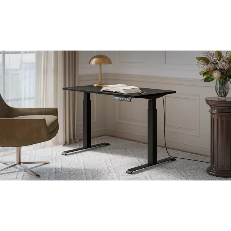 Schreibtisch cama meble MOON elektrisch höhenverstellbar gerader Tisch 1210×670 mm schwarz