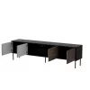 TV-Schrank cama meble CORTINA 4D 200x40x55 cm, schwarze Oberseite, nussbaumfarbene Fronten