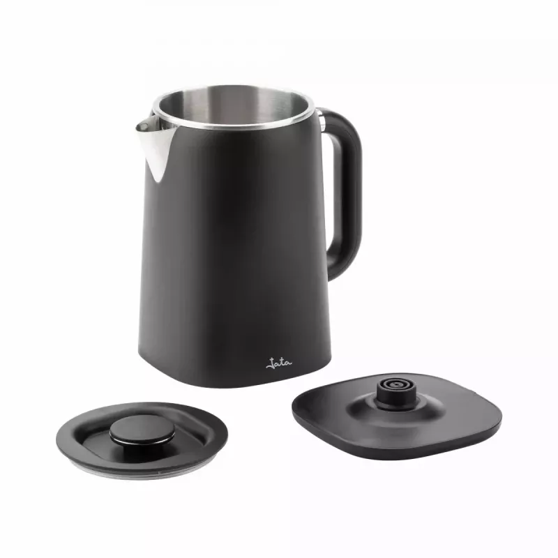 Jata JEHA1575 Wasserkocher, 1,7 l, 1500 W, 5 Temperaturstufen, Schwarz/Edelstahl