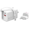 4smarts 541065 GaN Flex Jojo 65W Netzladegerät, 2x USB-C PD + USB-A QC 3.0, einziehbares USB-C-Kabel, 100-240V, Weiß