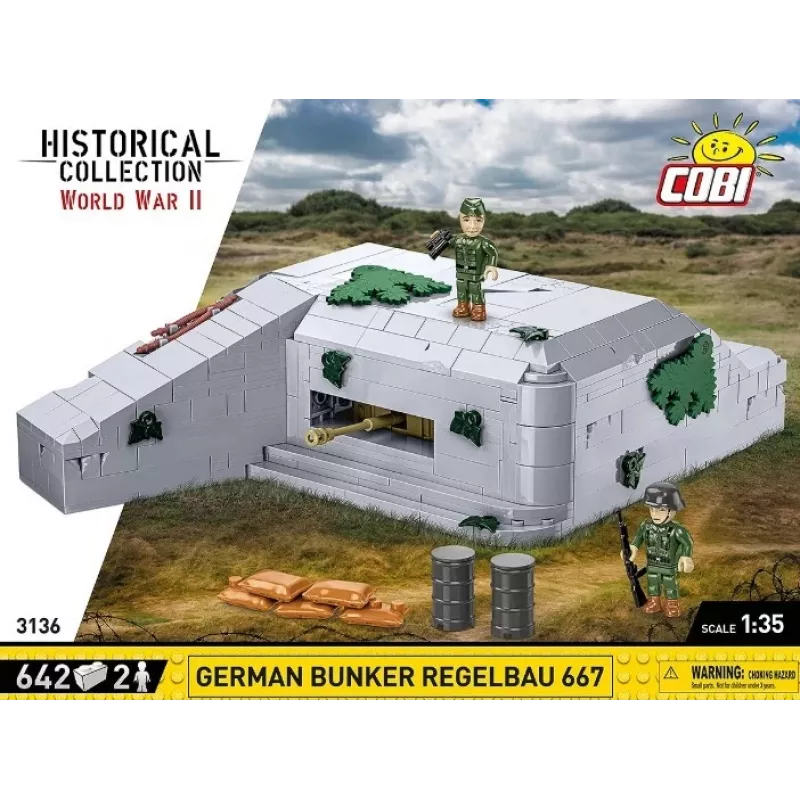 Konstruktionsset Cobi Deutscher Bunker Regelbau 667/642 Modell COBI-3136 – detailliertes Bausteinset