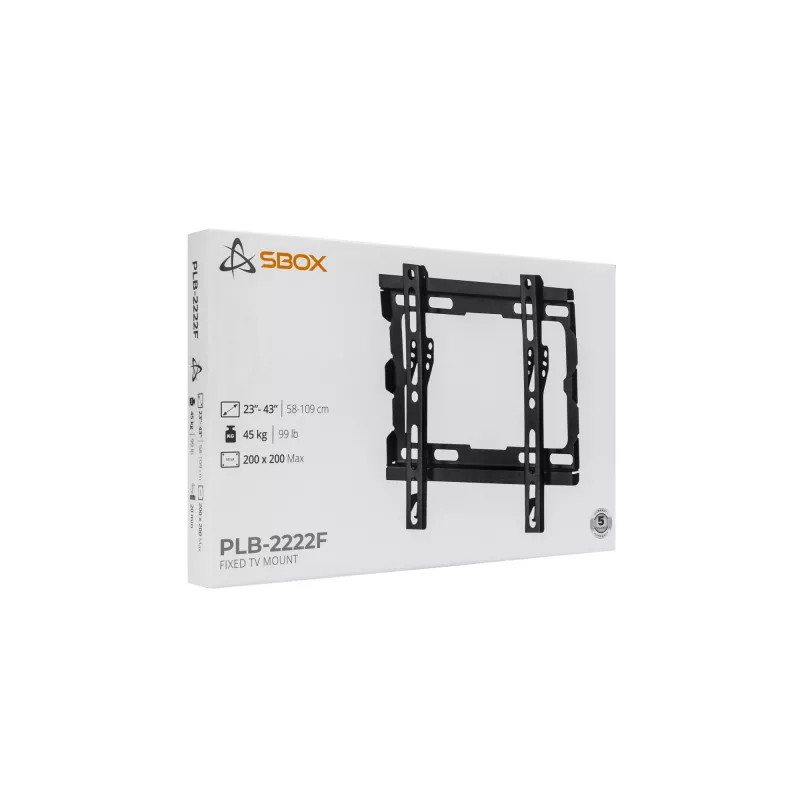 SBOX PLB-2222F-2 feste TV-Wandhalterung, 23-43 Zoll, 45 kg, VESA 200x200