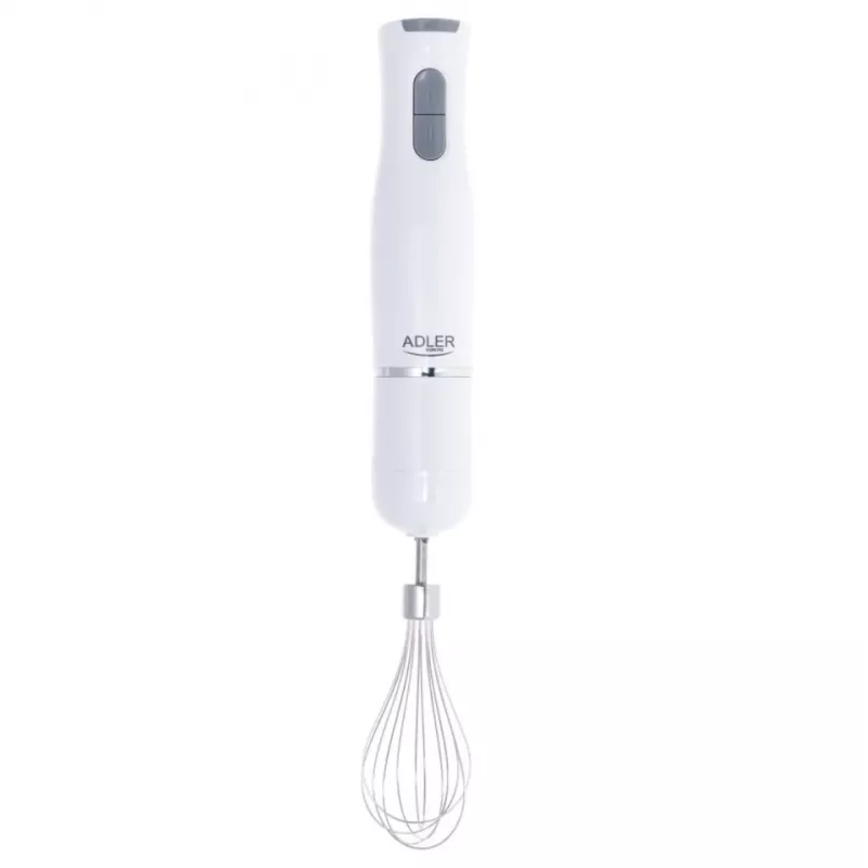 Adler AD 4620 Stabmixer-Set, 800 W, 2 Geschwindigkeiten, 450 ml Zerkleinerer, 750 ml Messbecher, Schneebesen, Weiß