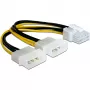 Delock 82397 PCI-Express-Stromadapterkabel, 2x 4-Pin 5,25" auf 8-Pin-PCIe, 12 V, 0,30 m