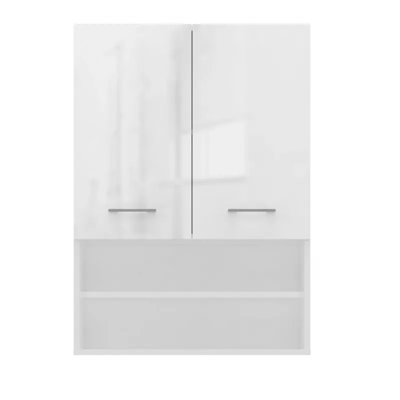 Topeshop POLA MINI DK Badezimmerschrank in Weiß Hochglanz Weiß