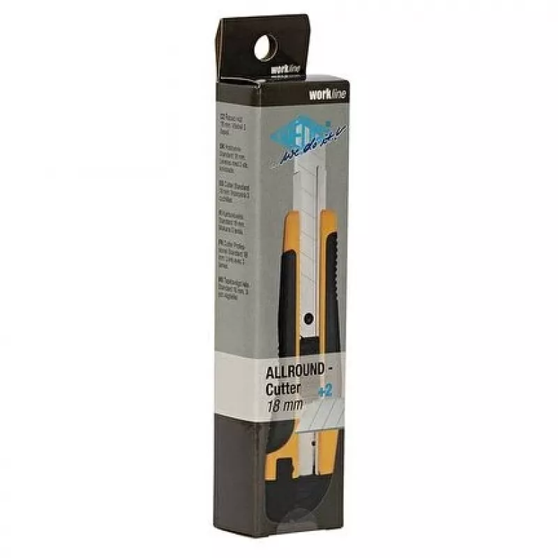 WEDO 78 618 Allround-Cutter 18 mm, ABS-Kunststoffgehäuse, inkl. 2 Ersatzklingen