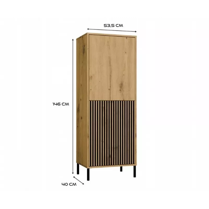 KAMARO 2DK schlank/GŁ Eiche ARTISAN DISPLAY CABINET