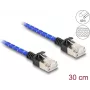 Netzwerkkabel DeLOCK RJ45 Cat.6A 0,3 m Blau