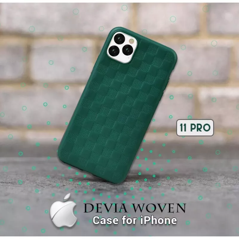 Schutzhülle Devia Woven2 für iPhone 11 Pro, grün