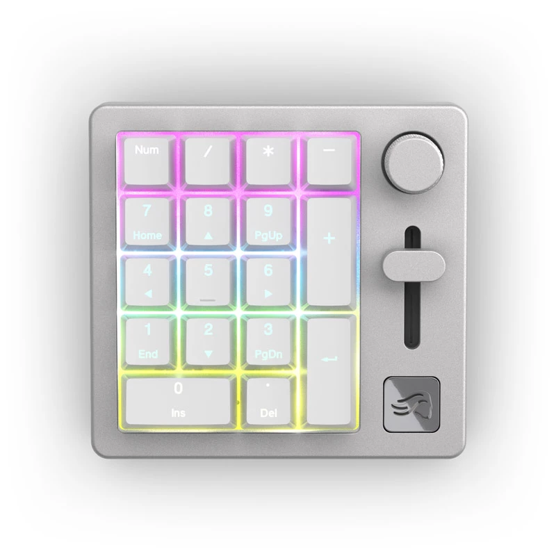 Glorious GMMK Wireless Numpad - Fox Switches, grau/weiß (GLO-GMMK-NP-FOX-W)