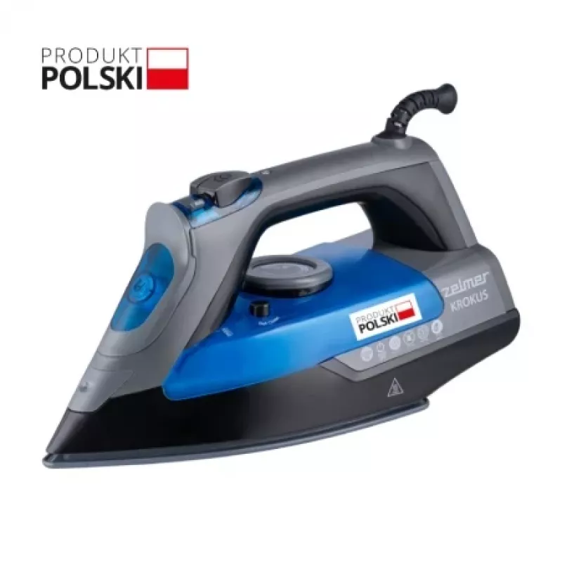 Zelmer Krokus ZIR3220 Dampfbügeleisen, 3000 W, 200 g Dampfstoß, Keramik-Bügelsohle, blau