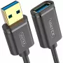 Unitek Y-C4030GBK USB-3.1-Gen-1-Verlängerungskabel, Typ A Stecker auf Buchse, 3 m, schwarz